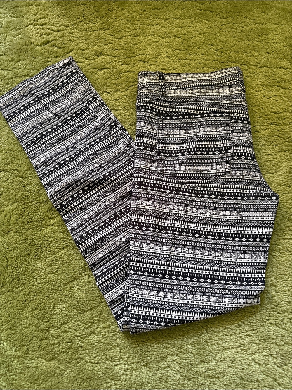 Divided Black and White Patterned Women's Jeans